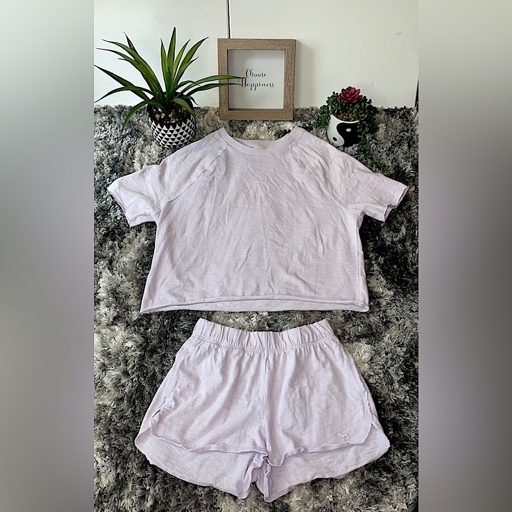 Victoria’s Secret PINK light purple matching shorts and tee set